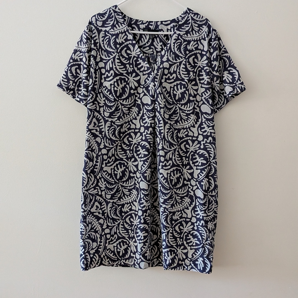 Navy and White Floral Dress